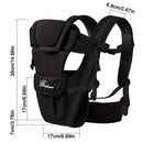 Porta-bebês, porta-mochila ergonômica 4 em 1, porta-bebês facilmente ajustável para recém-nascidos e crianças pequenas