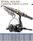 1.8-3.6m vara de pesca de fibra de carbono e carretel combo super duro telescópica pólo de pesca kit de carretel de fiação resistência máxima 3-8kg pesca